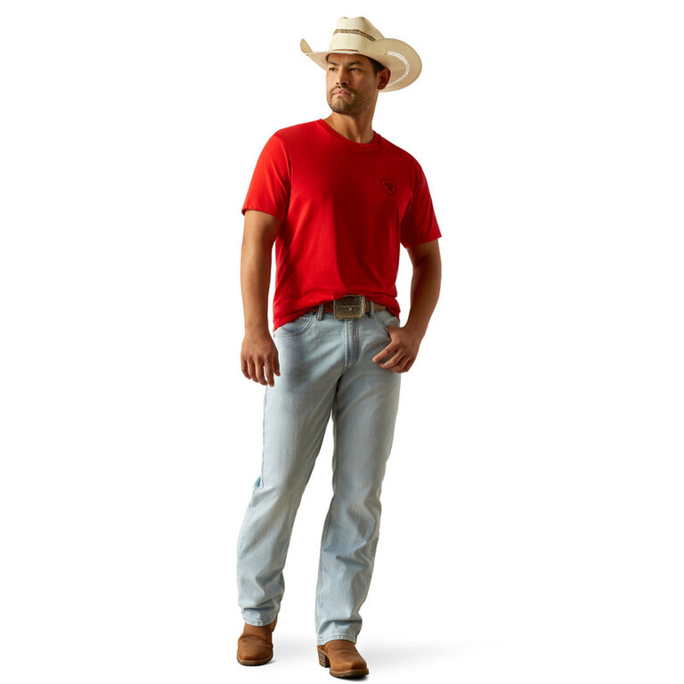 Ariat Ariat Etched Buffalo/Flag S/S Tshirt - Redline