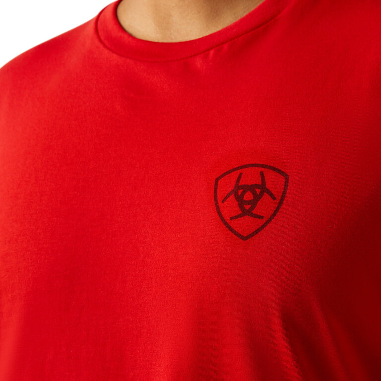 Ariat Ariat Etched Buffalo/Flag S/S Tshirt - Redline