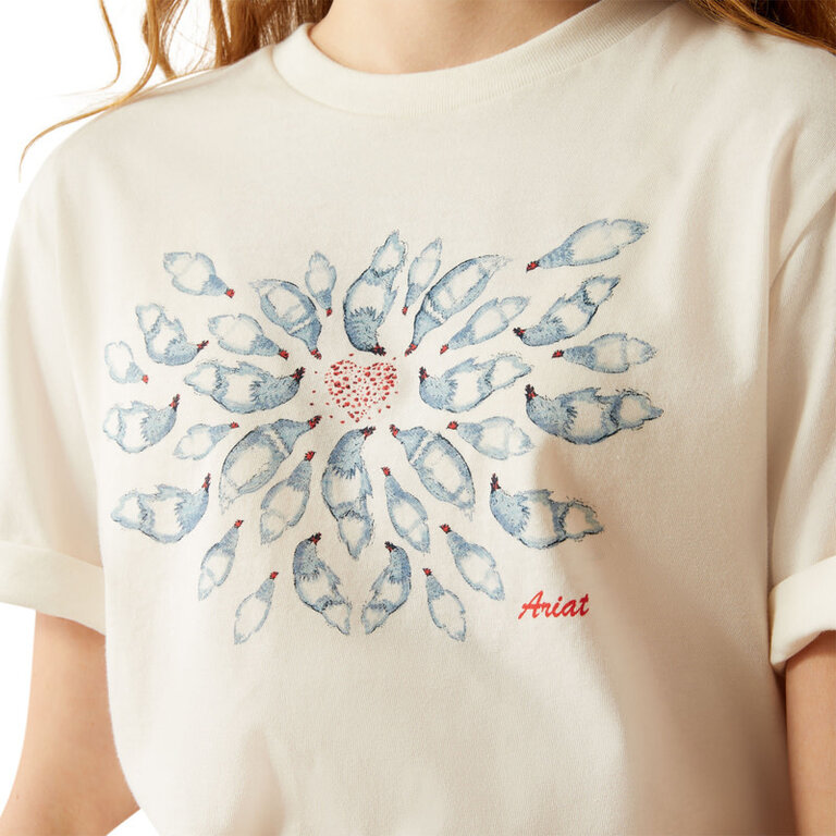 Ariat Ariat Chicken Love S/S Tshirt - Antique White