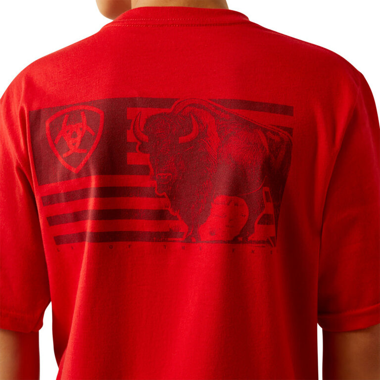 Ariat Ariat Etched Buffalo/Flat S/S Tshirt - Redline
