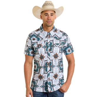 Rock and Roll Rock And Roll Medallion Tek Western Snap Shirt