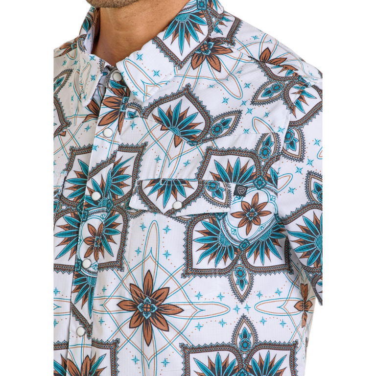 Rock and Roll Rock And Roll Medallion Tek Western Snap Shirt