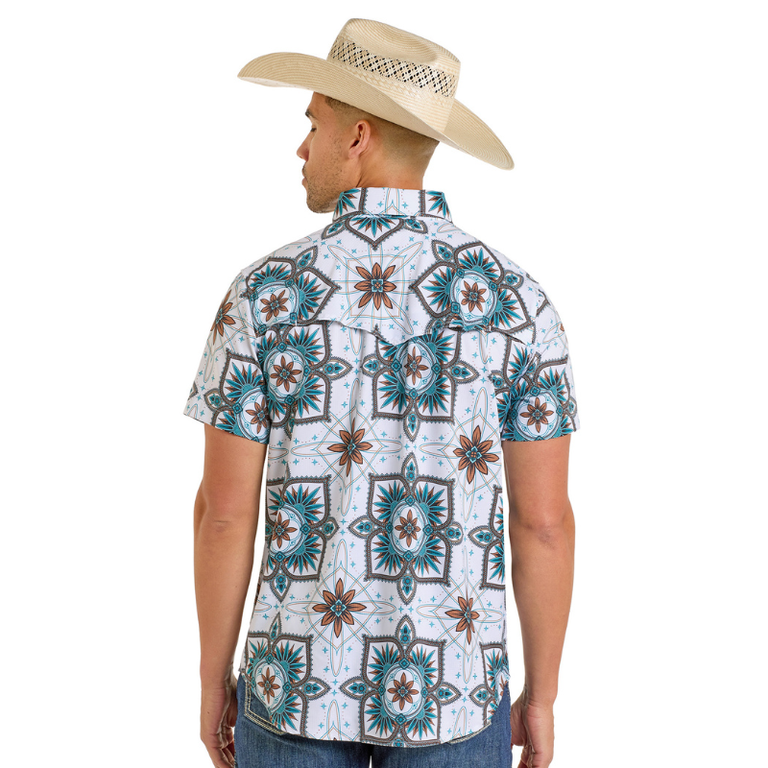 Rock and Roll Rock And Roll Medallion Tek Western Snap Shirt