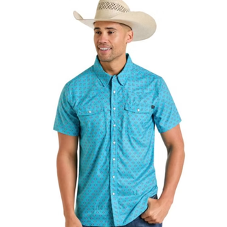 Rock and Roll Rock And Roll Geo Print Tek Snap S/S Shirt