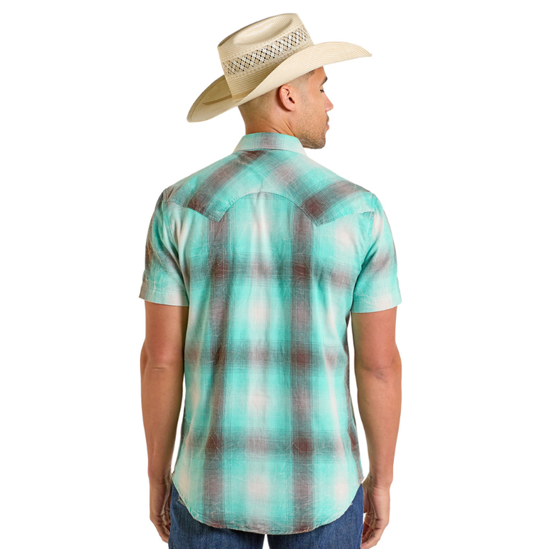 Rock and Roll Rock And Roll Washed Double Plaid S/S Snap Shirt