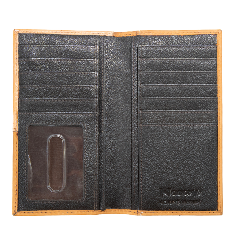 Nocona Nocona Tooled Overlay With Feather Concho Rodeo Wallet