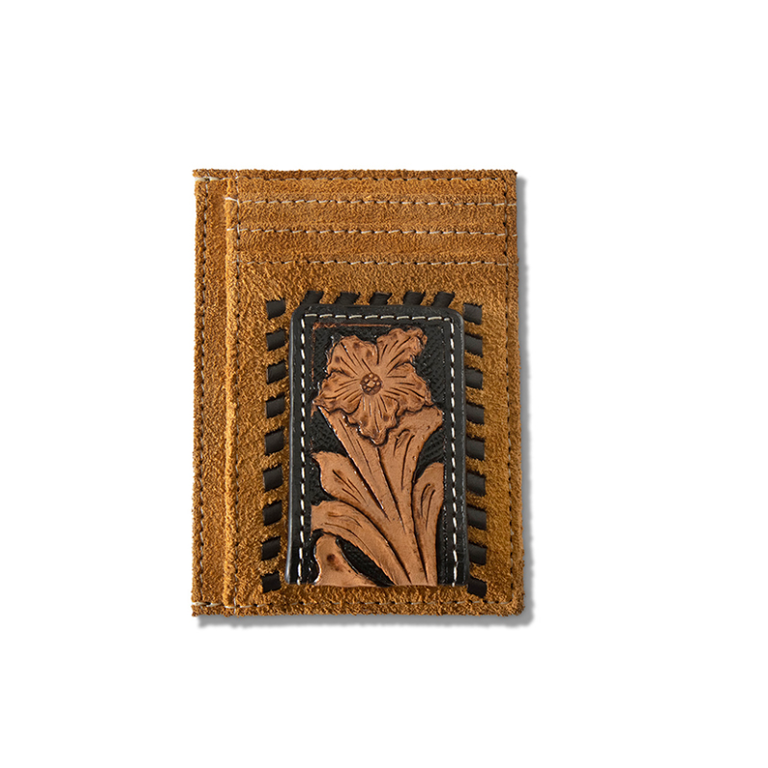 Ariat Ariat Roughout Floral Overlay Money Clip