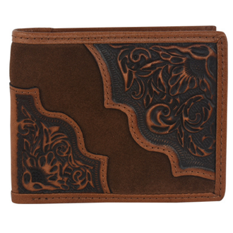 Tony Lama Tony Lama Floral Tooled Roughout Bifold Wallet