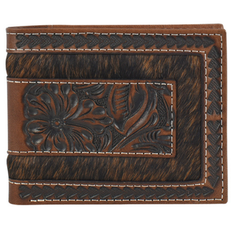 Justin Justin Hair On Tooled Bifold Wallet