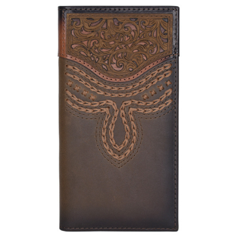 Justin Justin Russet Inlay and Yoke Rodeo Wallet