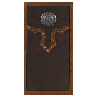 Justin Justin Suede With Yoke And Concho Rodeo Wallet