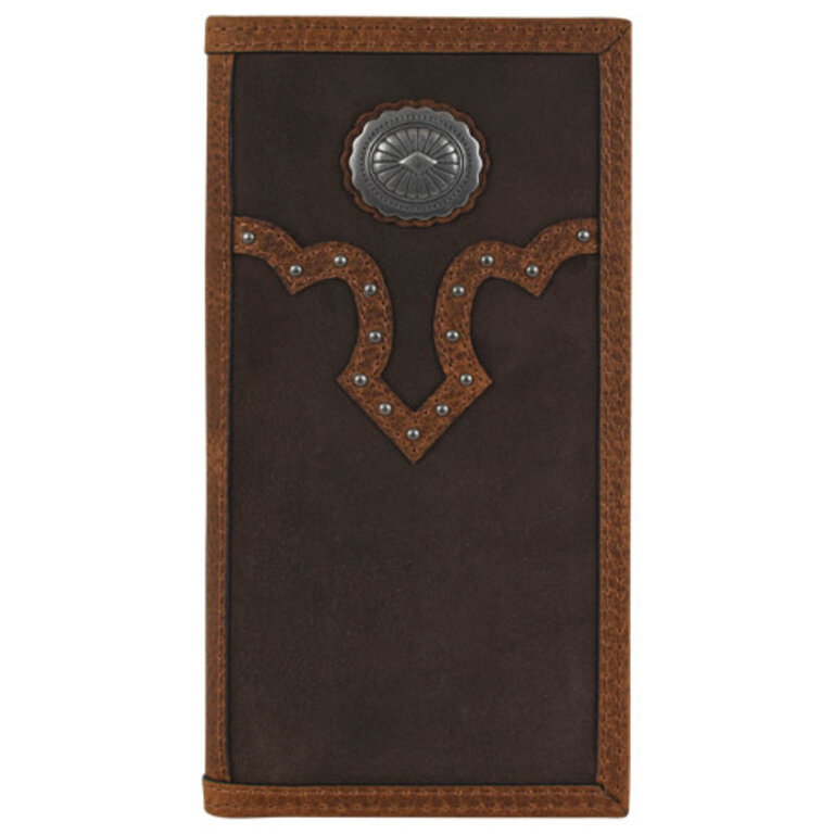Justin Justin Suede With Yoke And Concho Rodeo Wallet