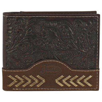 Justin Justin Tooling And Rawhide Bifold Wallet
