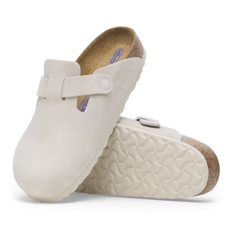 Birkenstock Birkenstock Suede Boston - Antique White
