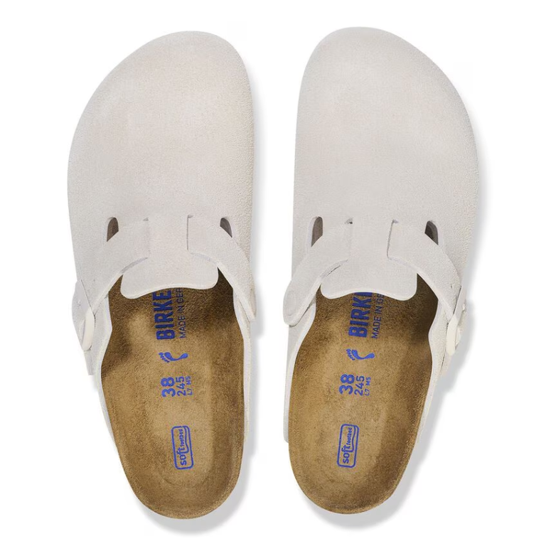 Birkenstock Birkenstock Suede Boston - Antique White
