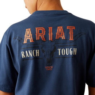 Ariat Ariat Ranch Tough S/S Tshirt - Space Blue