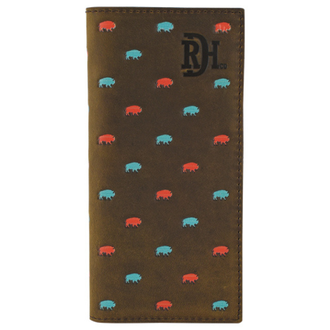 Red Dirt Hat Co Red Dirt Hat Co Turquoise And Coral Bison Pattern Rodeo Wallet