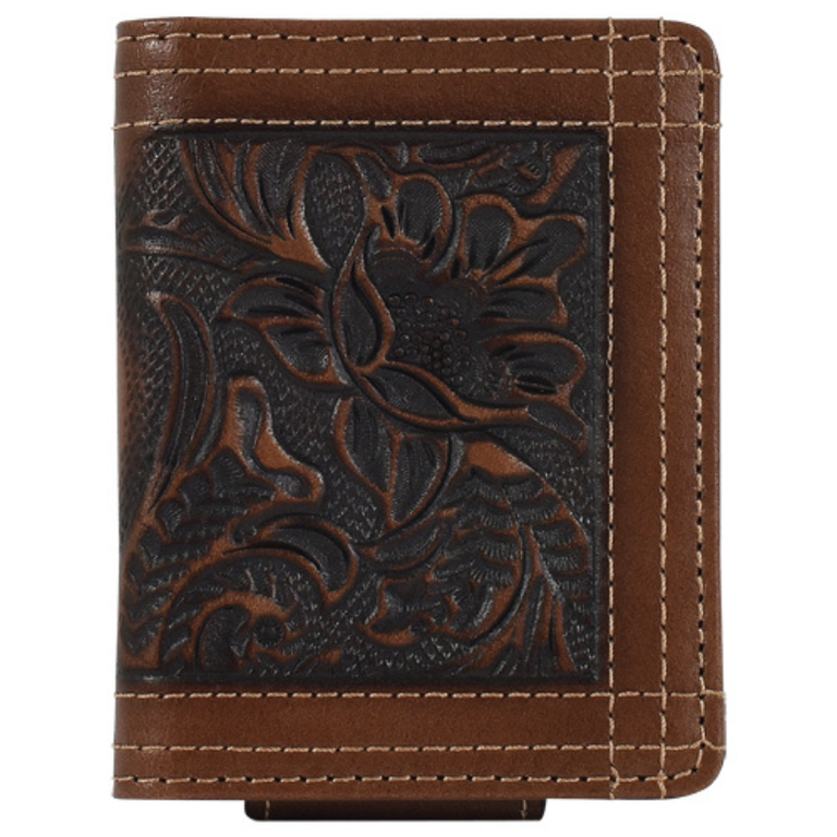 Justin Justin Tooled With Triple Stitch Bifold Card Wallet