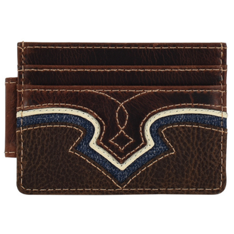 Justin Justin Yoke With Denim Inlay Slim Card Wallet