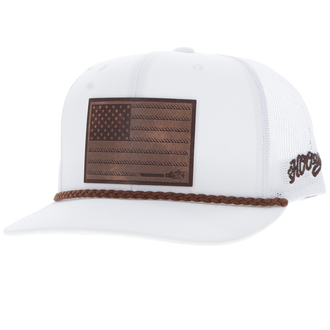Hooey Hooey Liberty Ropes Cap - White With Leather Patch