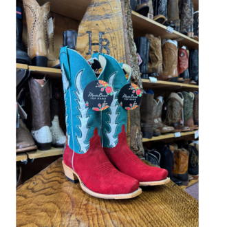 Macie Bean Macie Bean Top Hand Red Suede Western Boot