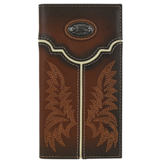Justin Justin Burnished Tan Yoke And Concho Rodeo Wallet