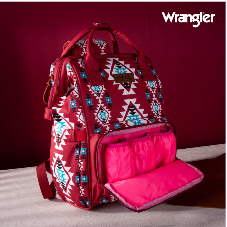Wrangler Wrangler Allover Aztec Dual Sided Backpack - Red