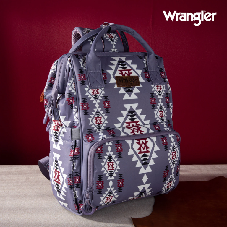 Wrangler Wrangler Allover Aztec Dual Sided Backpack - Lavender