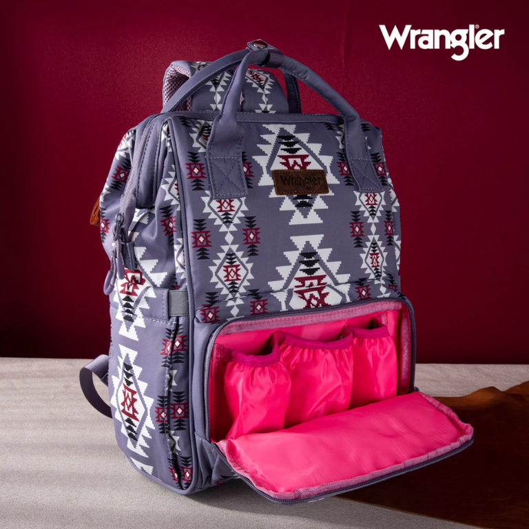 Wrangler Wrangler Allover Aztec Dual Sided Backpack - Lavender