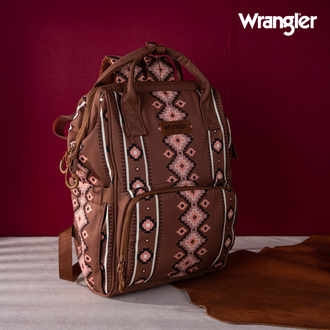Wrangler Wrangler Allover Aztec Dual Sided Backpack - Camel