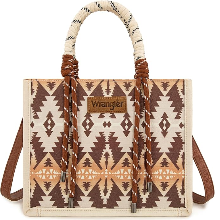 Wrangler Wrangler Aztec Print Tote/Crossbody - Khaki