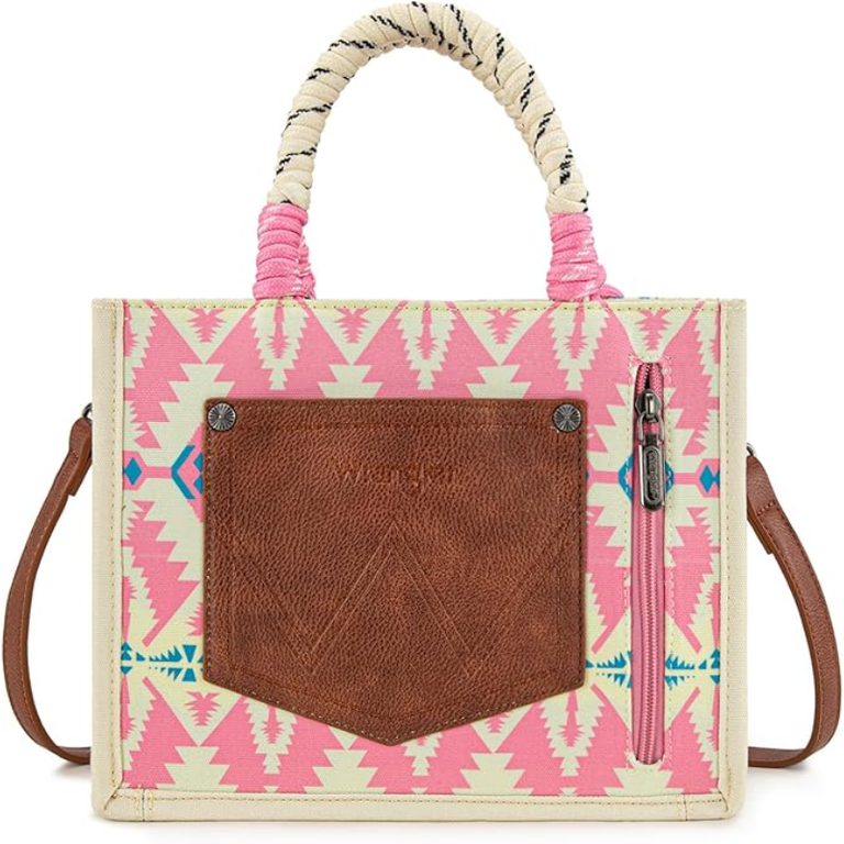 Wrangler Wrangler Aztec Print Tote/Crossbody - Pink