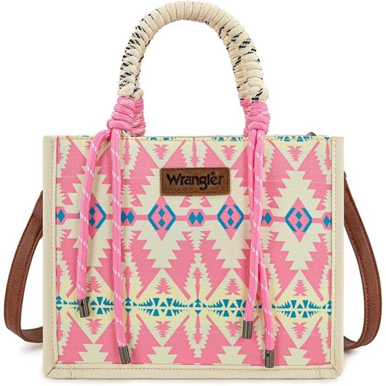 Wrangler Wrangler Aztec Print Tote/Crossbody - Pink