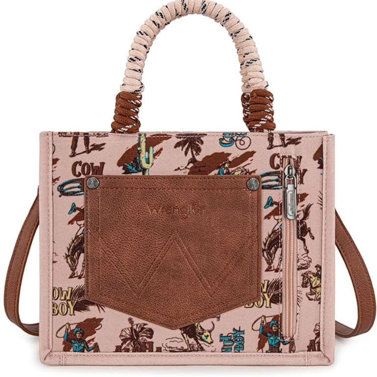 Wrangler Wrangler Cowboy Print Tote/Crossbody - Dark Pink