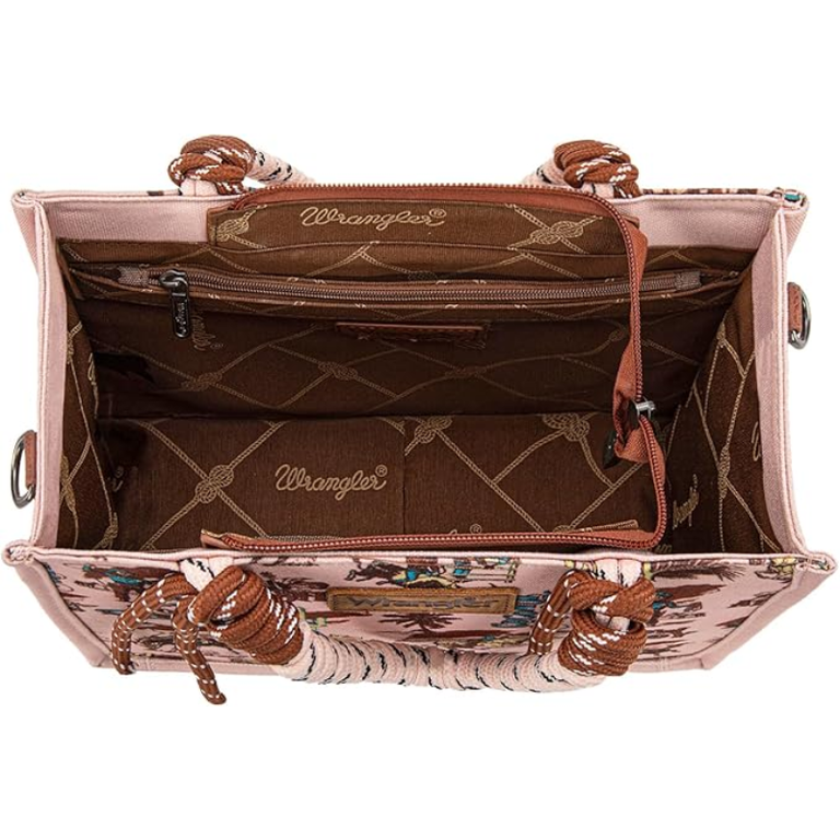 Wrangler Wrangler Cowboy Print Tote/Crossbody - Dark Pink