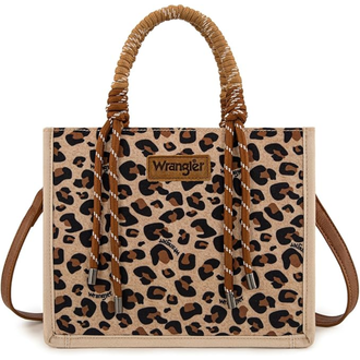 Wrangler Wrangler Tote/Crossbody - Tan Leopard