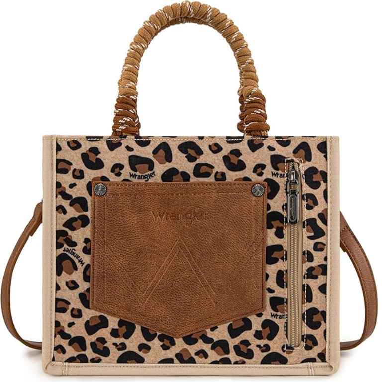 Wrangler Wrangler Tote/Crossbody - Tan Leopard