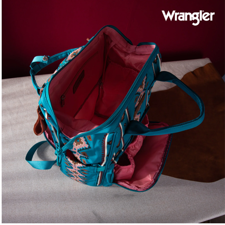 Wrangler Wrangler Allover Aztec Dual Sided Backpack - Turquoise