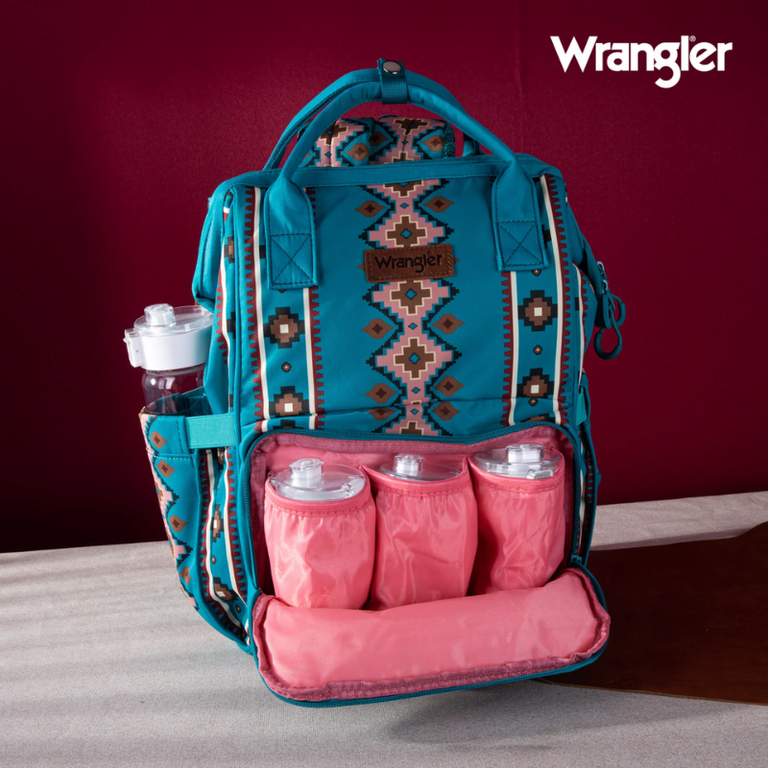 Wrangler Wrangler Allover Aztec Dual Sided Backpack - Turquoise
