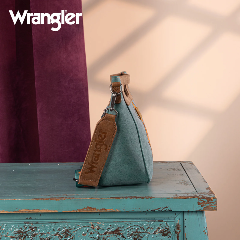 Wrangler Wrangler Aztec Embroidered Top Handle Tote/Crossbody - Turquoise