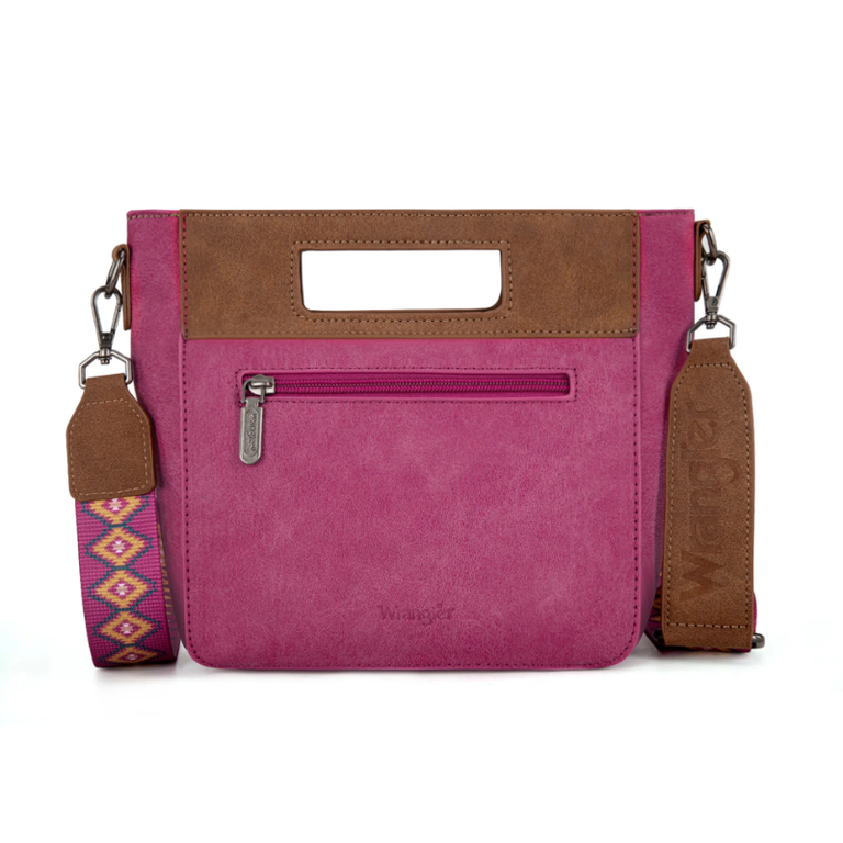 Wrangler Wrangler Aztec Embroidered Top Handle Tote/Crossbody - Hot Pink