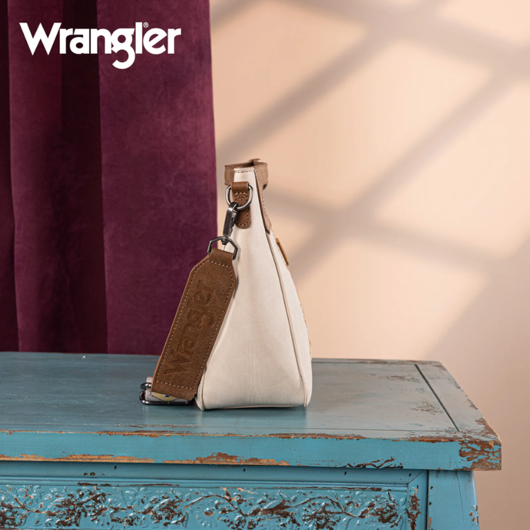 Wrangler Wrangler Aztec Embroidered Top Handle Tote/Crossbody - Beige