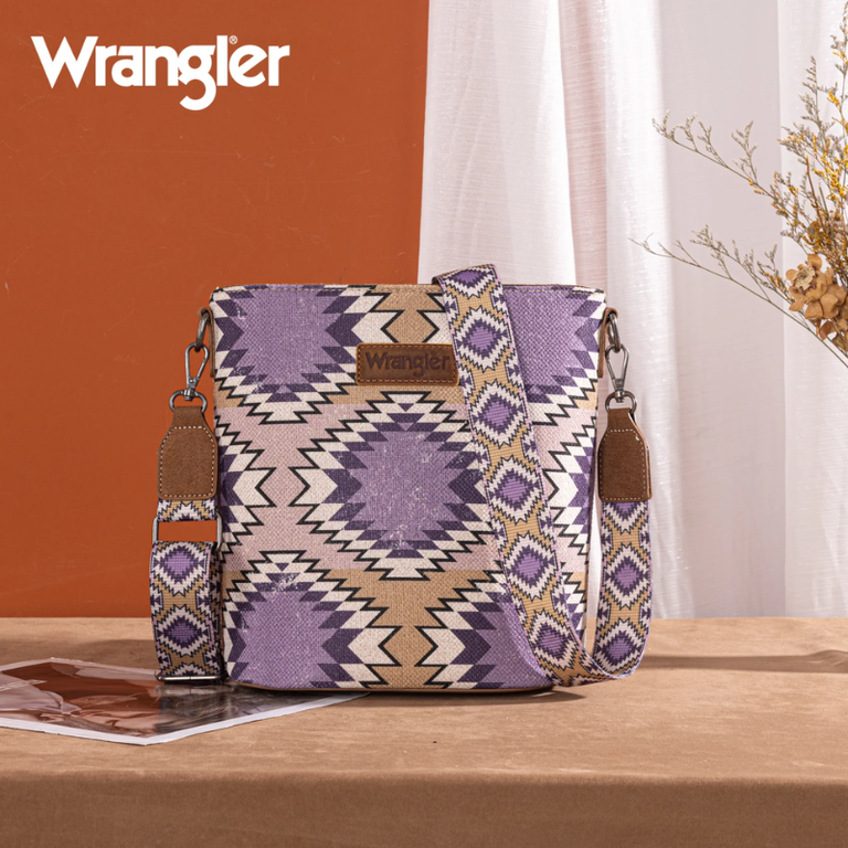 Wrangler Wrangler Aztec Distressed Print Crossbody - Purple