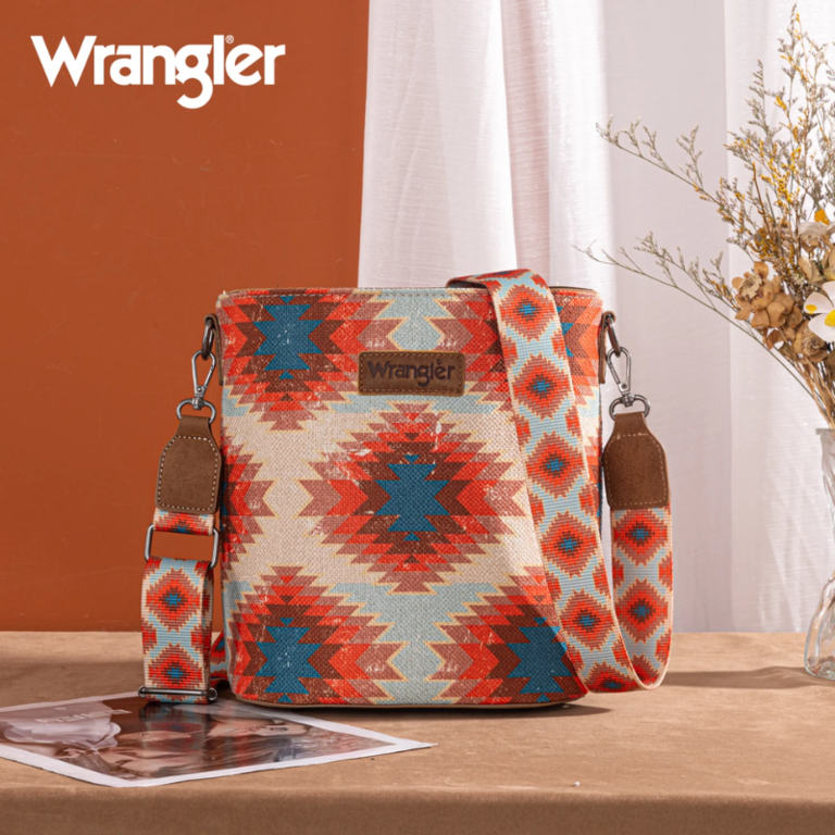 Wrangler Wrangler Aztec Distressed Print Crossbody - Burgundy