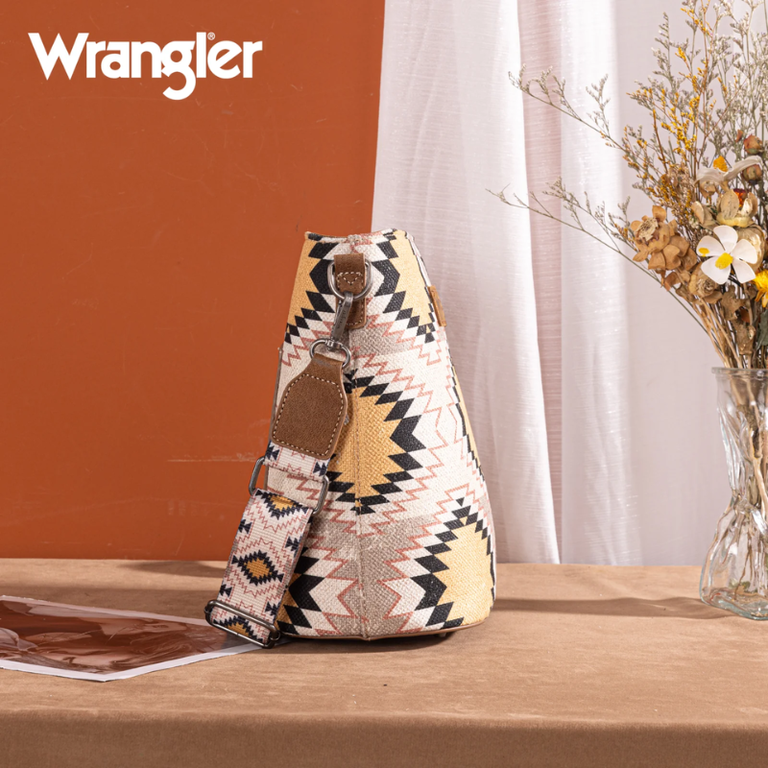 Wrangler Wrangler Aztec Distressed Print Crossbody - Beige