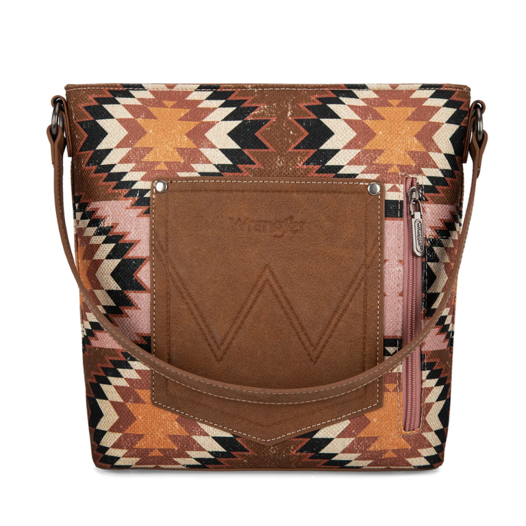 Wrangler Wrangler Aztec Distressed Print Hobo/Crossbody - Brown