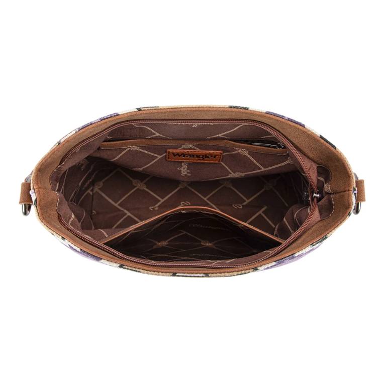 Wrangler Wrangler Aztec Distressed Print Hobo/Crossbody - Purple