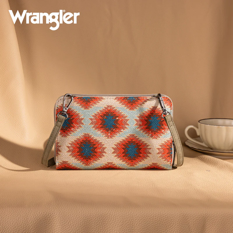Wrangler Wrangler Aztec Distressed Print Phone Wallet - Green