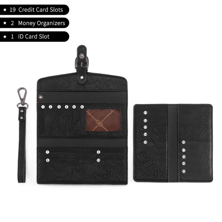 Wrangler Wrangler Trifold RFID Wallet/Wristlet - Black