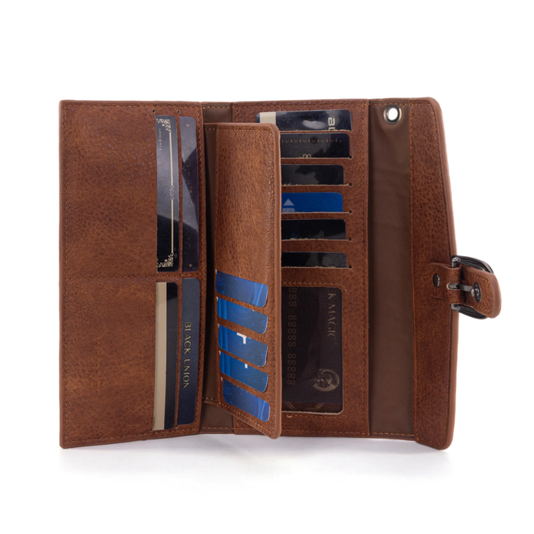 Wrangler Wrangler Trifold RFID Wallet/Wristlet - Brown